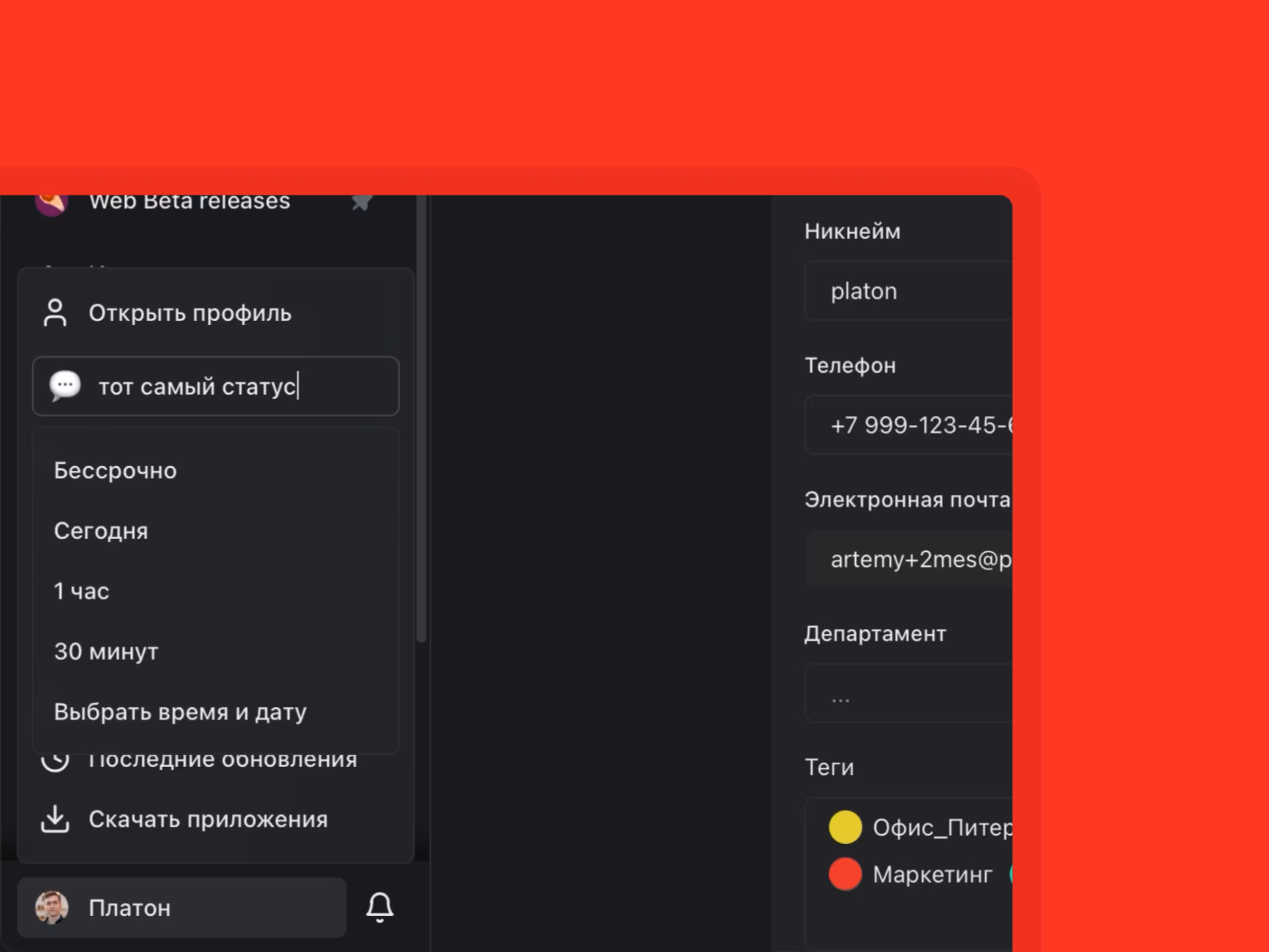 Кастомные статусы сотрудников